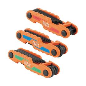 70543 Klein Tools 3-piece Compact Folding Hex Key Set Metric Sae Torx Size