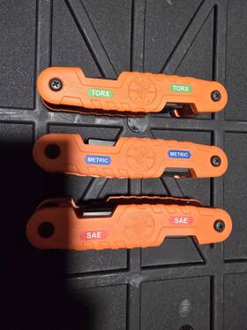 70553 Klein Tools 3-piece Pro Folding Hex Key Set Metric Sae Torx Sizes