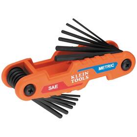 70590 Klein Tools Compact Folding Hex Key Set 12 Sizes Rust Resistant Portable Design