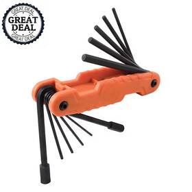70550 Klein Tools 744759875303 Pro Folding Hex Key Set 11 Fractional Inch-sized Keys Durable