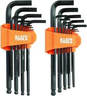 Bls22  Klein Tools 22-piece Long Ball-end Hex Key Set Sae Metric 1/16-inch To 10mm Heat-treated