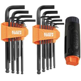 Bls22h Klein Tools Long Ball-end Hex Key Set With Handle Sae And Metric 22-pc
