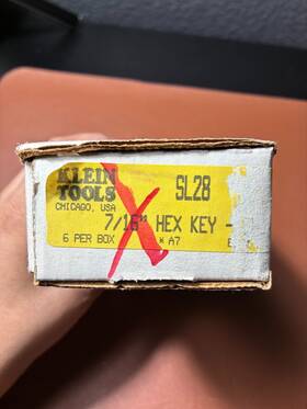 Sl28 Klein Tools 7/16 Inch L Shaped Hex Key Allen Wrench Box Of 6 Made In Usa