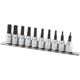Pl81748 Klutch Metric Hex Bit Socket Set 10-pc