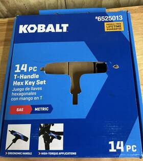 Kobalt 099198533148 14-piece T-handle Hex Key Set Metric Sae Allen Wrench