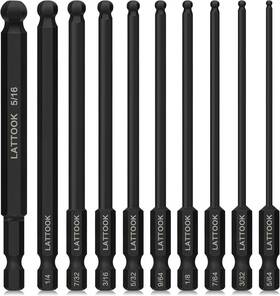 Lattook 313105813872 Ball End Hex Head Allen Wrench Drill Bit Set 12pcs Metric