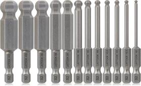 Lattook 445043424490 Ball End Hex Head Allen Wrench Drill Bit Set 12pcs Metric