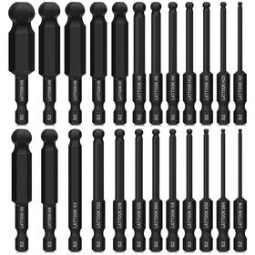Ltk-641 Lattook 705353303548 Ball End Hex Head Allen Wrench Drill Bit Set 24pcs Metric And Sae 1/4 Inch