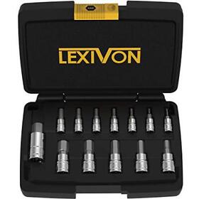 Lexivon Hex Bit Socket Set Premium S2 Alloy Steel 13-piece Sae 5/64inch 9/16