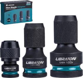 Libraton 630808005398 Impact To 1/4 Hex Converter 1/2 3/8 1/4-inch Drive Female One Size