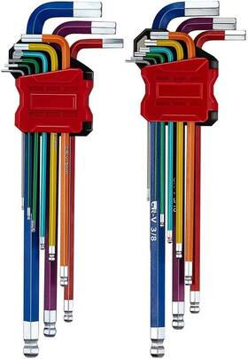 Lichamp 445044462453 18-piece Long Allen Wrenches Sets Metric And Standard Key Set Hex