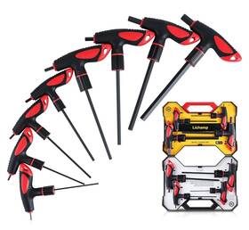 Lichamp 741025730533 T Handle Allen Wrench Set Metric 8 Piece Standard Long Tee B35