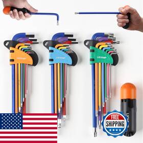 Lichamp B0b5ryy88d 27-piece Rainbow Allen Key Set Torx Sae Metric Wrenches
