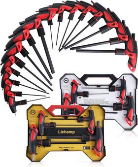 Thk16smrd Lichamp T Handle Allen Wrench Set Sae Metric 16 Piece Standard Thandle Tee Hand