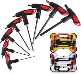 Thk8saerd Lichamp T Handle Allen Wrench Set Sae 8 Piece Heavy Duty Standard Long Tee Hand