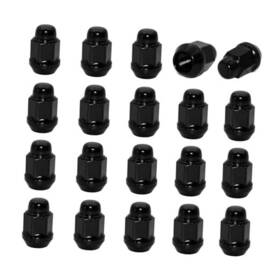 M12x1.5 Lingjia N036 20pcs Black Closed End Bulge Acorn Lug Nuts 1.4 Inch Length Cone Seat