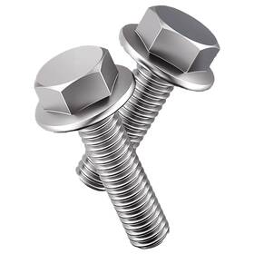 M6-1.0 Lupanter M6-45 X 45mm Flanged Hex Head Bolts Flange Hexagon Screws M6x45 Silver