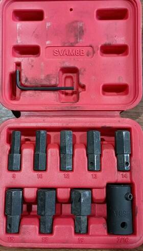 Svam8b Mac Tools 8pc 1/2 Inch Drive Metric Hex Insert And Driver Set Model