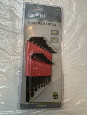 Master Mechanic 228909 18pc Sae Hex Key Set Long/short Arm Cr-v Steel 0.05-5/16 Inch