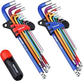 Maxpower 936279524814 18-piece Hex Key Allen Wrench Set Sae And Metric Extra Long Arm Ba