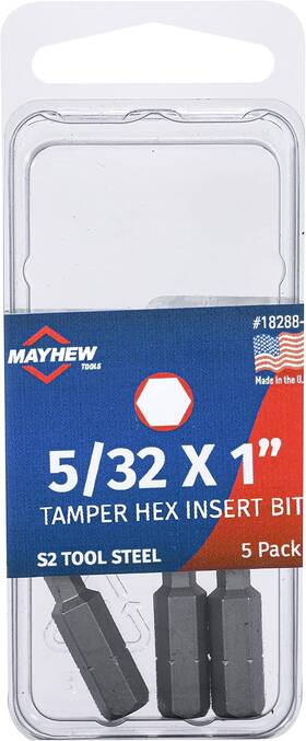 18288-5 Mayhew Tools 045256010694 Usa Tamperproof Sae Hex 5/32 X 1 Inch 5-pack Steel