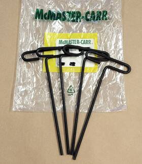 5334a34 Mcmaster-carr Looped T-handle Hex Key 4mm Size 6-3/4 Inch Oal 4 Pcs