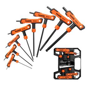 Devmaw00018 Meiwaltee 8 Pcs Metric Extra Long Arm T Handle Allen Wrench Set 2-10 Mm Ball Head St