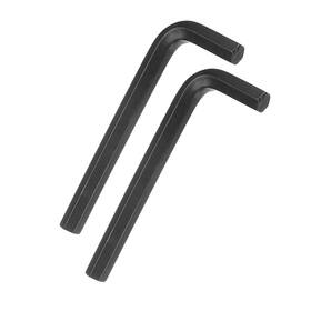 Metallixity 601968154103 2pcs Hex Key Wrench 7/16 Inch Cr-v L-shape Hexagon Sae Wrenches For Repair Black