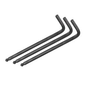 Metallixity 609044788983 6mm Ball End Hex Key Wrench L Shaped Long Arm Cr-v For Repair Black 3pcs