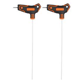 Metallixity 693974228152 2 Pcs T-handle Flat End Hex Key 2mm Metric Extra Long Arm Wrench For Repairing