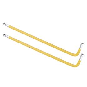 Metallixity 724117084257 2pcs L-handle Ball End Hex Key Wrench 4mm Metric S2 Steel L-shape Yellow