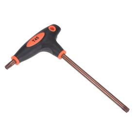 Metallixity 766549710427 Tamper Proof Torx Key T45 S2 Steel T-handle Star Wrench Black