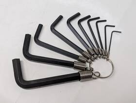 T-289-ma Metric Hardened Steel Rust Proof 10-piece Tethered Hex Key Tool Set