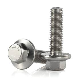 Gong-ye-71 Mewudecor M6-1.0 X 20mm Flanged Hex Head Bolts M6 25 Pcs Silver