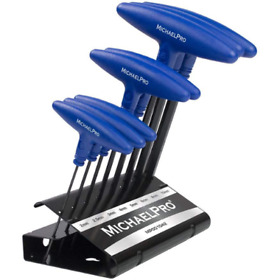Michael Pro 8-piece T-handle Ball End Allen Wrench And Hex Keys Set Metric Blue