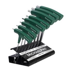 Michaelpro 840113500550 8-piece T-handle Ball End Allen Wrench Set Sae Hex Key 5/64ftft - 3/8ftft