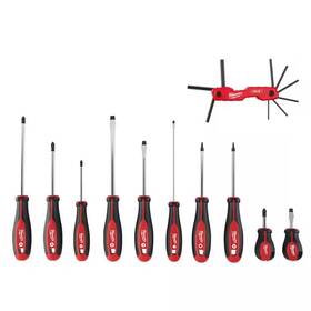 Milwaukee 313023899880 Folding Sae Hex Key Set 9-piece With Screwdriver