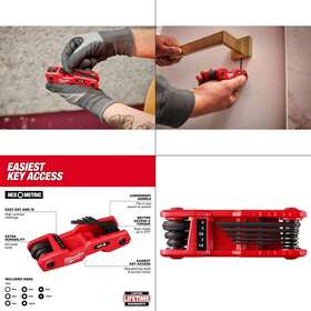 48-22-2182-48-22-2184 Milwaukee Metric And Torx Folding Hex Key Set 16-piece