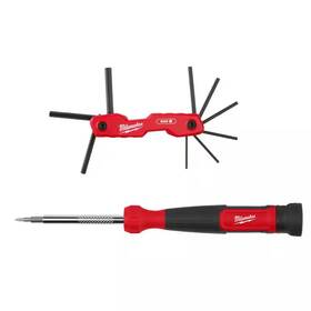 Milwaukee 705353723612 Folding Sae Hex Key Set 9-piece With 4-in-1 Precision Multi-bit Screwdriver