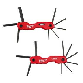 B0dg62d9ld Milwaukee 17-key Folding Hex Key Set Sae And Metric - Durable Ergonomic