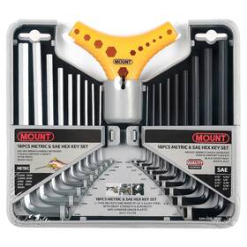 Km-elg-v018 Mount 18pcs Long Arm Hex Key Set Cr-v Alloy Steel Ergonomic Handles Metric/sae S
