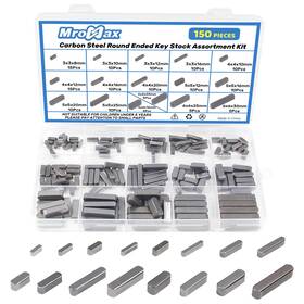Mromax 445026562522 150pcs Round Ended Feather Key 16 Sizes Parallel Drive Shaft Keys Set
