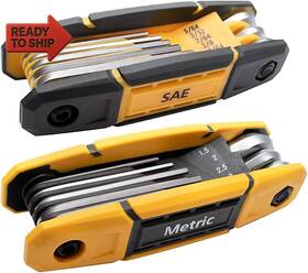 Mulwark 313092335357 17pcs Folding Allen Wrench Set Metric And Standard Sae - Key Tool 2 Pac
