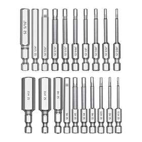 Mulwark 736649537736 Hex Head Allen Wrench Drill Bit Set 20pc 10pc Metric And Sae 2.3 Inch Long Mulwark 736649537736 Hex Head Allen Wrench Drill Bit Set 20pc 10pc Metric And Sae 2.3 Inch Long
