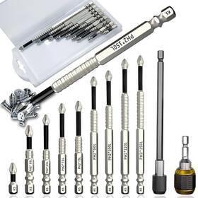 Musibo 786618403852 9pcs High Magnetic Screwdriver Drill Bit Set K5 Impact-resistant Silvery