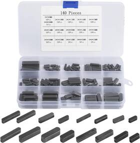 038-mzl-us Muzhupguz 140 Pcs Round Ended Feather Key Parallel Drive Shaft Keys Set Stock Assort