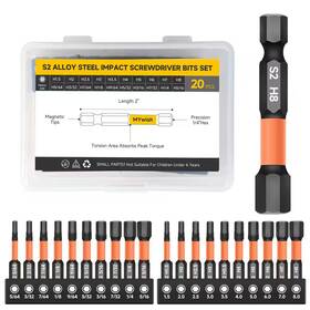 Mywish 445033142106 Impact Hex Head Allen Wrench Drill Bit Set 20-piece With Case