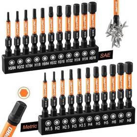 Mywish 471171172207 Allen Wrench Drill Bit Set Steel Driving 22-piece