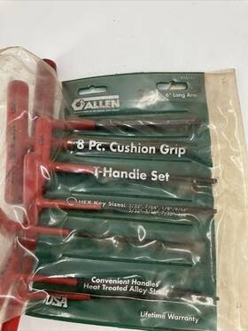 56161 Napa Allen 7pc Sae Inch Cushion Grip T-handle Hex Key Set #56161 6 Long Arm Usa