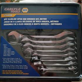 Ltswm9 Napa Napa/carlyle 9pc Slim Line Opened End Wrench Set Metric